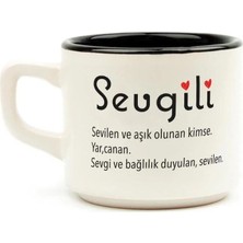 Mor Mürekkep Sevgili Baskılı Siyah Içi Renkli Venüs Kupa - Sevgiliye Hediye Bardak Fincan Mug