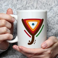 Mor Mürekkep Safari Y Harf Baskılı Beyaz Kupa Bardak Fincan Mug