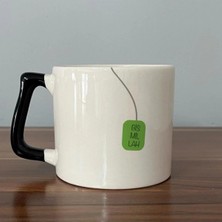 Mor Mürekkep Bismillah Yeşil Siyah Baskılı Siyah Kulplu Prime Kupa Bardak Fincan Mug