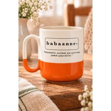 Mor Mürekkep Babaanne Baskılı Turuncu Alt Yarısı Renkli Arya Kupa - Babaanneye Hediye Bardak Fincan Mug