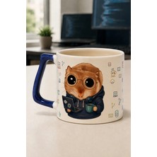Mor Mürekkep Sad Üzgün Hamster Yazılım Mühendisi Baskılı Lacivert Kulplu Prime Kupa - Yazılım Mühendisine Hediye