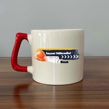 Mor Mürekkep Kişiye Özel Inşaat Mühendisi Baskılı Kırmızı Kulplu Prime Kupa Bardak Fincan Mug