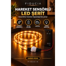 Fiducia Hareket Sensörlü 2 Metre Şerit LED 9V Pil Dahil Pilli Otomatik Aydınlatma Ayna Dolap