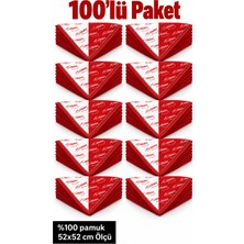 Herşey Nota 100’LÜ Kırmızı Beyaz Atatürk Imzalı Fular Seti %100 Pamuk 52X52 cm Okul Tören Etkinlik Gösteri