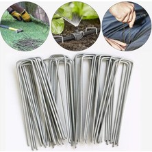 Mix And Match Sera Naylonu Sabitleme Çivisi U Tip | 50 Adet * 15 cm | 3,7 mm Galvanizli | Sera Örtüsü Agril Don Örtüsü Kazığı