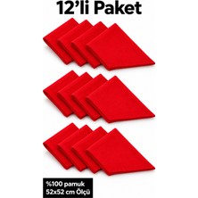 Herşey Nota 12’li Bayrak Kırmızısı Fular Seti %100 Pamuk 52X52 cm Okul Tören Etkinlik Gösteri