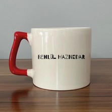 Mor Mürekkep Seçtiğin Isim&logo Baskılı Kırmızı Kulplu Prime Kupa Bardak Fincan Mug