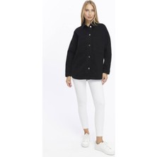 Dolce Queen Kadın Siyah Oversize Denim Gömlek Ceket – Zamansız Şıklık✨