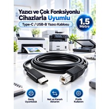 Type-C To USB Printer Kablo Macbook, Samsung, Hp, Canon Yazıcı Ara Kablosu Telefon Laptop Için Uyumlu / Usb-B - Yazıcı Kablosu 1.5 Metre