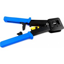 Primex PX-8060Y RJ45/RJ11 Cat6 Yeni Nesil Jak Pense, 8P8C RJ45 ve 6P4C RJ11 Uyumlu Network Telefon Kablo Ucu Sıkma Pensesi, Kablo Kesme Soyma Kilitli Yaylı Jak Çakma Pense