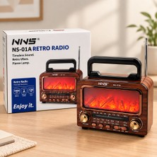 Şömineli Retro Radyo Hoparlör (Bluetooth, Am/fm/sw, Usb/type-C, Tf)