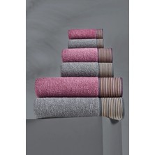 Tabea Home Karlina Model 6'li Banyo Seti Antrasit-Mürdüm
