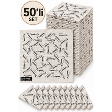 Herşey Nota 50’li Atatürk Imza Desenli %100 Pamuk Fular Bandana 52X52 cm Toplu Set