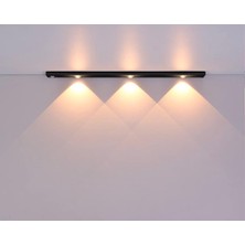 Hareket Sensörlü Ledli Gece Lambası, Parlaklık Ayarı Yapılabilir, 3000K-6000K, 3 Mod, Kablosuz, Merdiven Aydınlatması, USB Şarj Edilebilir Işık, LED Manyetik Lamba (Cata - Bella - Siyah 40 Cm)
