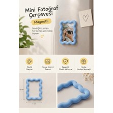 Go İthalat 3 Lü Mini Fotoğraf Çerçevesı Magnetli 10X7 cm - 3D Baskı Buzdolabı Magneti - Fotoğraf Çerçevesi - Dekoratif Magnet - Neodyum Mıknatıslı - Hatıra Magnet - Dalgalı Çerçeve