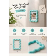 Go İthalat 3 Lü Mini Fotoğraf Çerçevesı Magnetli 10X7 cm - 3D Baskı Buzdolabı Magneti - Fotoğraf Çerçevesi - Dekoratif Magnet - Neodyum Mıknatıslı - Hatıra Magnet - Dalgalı Çerçeve