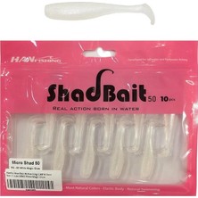 Han Fishing Hanfish Shad Bait 50 5cm 0.9gr Lrf Silikon Yem 10 Adet MS62 White Magic Glow