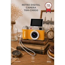 Mini Dijital Retro Kamera CMR50 Sarı 48MP Selfie Video Vlog Kamerası