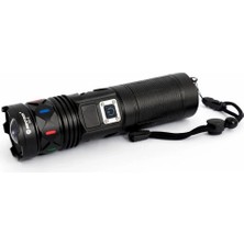 Str Store Bd-5 30W Tg LED Alüminyum Alaşımlı Zoomlu Type-C Dijital Göstergeli Şarjlı El Feneri