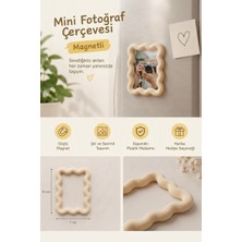 Go İthalat 3 Lü Mini Fotoğraf Çerçevesı Magnetli 10X7 cm - 3D Baskı Buzdolabı Magneti - Fotoğraf Çerçevesi - Dekoratif Magnet - Neodyum Mıknatıslı - Hatıra Magnet - Dalgalı Çerçeve