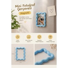 Go İthalat 3 Lü Mini Fotoğraf Çerçevesı Magnetli 10X7 cm - 3D Baskı Buzdolabı Magneti - Fotoğraf Çerçevesi - Dekoratif Magnet - Neodyum Mıknatıslı - Hatıra Magnet - Dalgalı Çerçeve