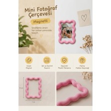 Go İthalat 3 Lü Mini Fotoğraf Çerçevesı Magnetli 10X7 cm - 3D Baskı Buzdolabı Magneti - Fotoğraf Çerçevesi - Dekoratif Magnet - Neodyum Mıknatıslı - Hatıra Magnet - Dalgalı Çerçeve