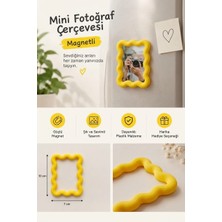 Go İthalat 3 Lü Mini Fotoğraf Çerçevesı Magnetli 10X7 cm - 3D Baskı Buzdolabı Magneti - Fotoğraf Çerçevesi - Dekoratif Magnet - Neodyum Mıknatıslı - Hatıra Magnet - Dalgalı Çerçeve