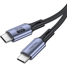 100W 5A USB 3.2 Gen2 20 Gbps 8k 60Hz Type-C Görüntü Şarj ve Data Kablosu 2 Metre