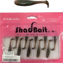 Han Fishing Hanfish Shad Bait 50 5cm 0.9gr Lrf Silikon Yem 10 Adet MS56 Boru Kurdu