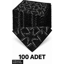 Herşey Nota 100 Adet Siyah Atatürk Imzalı %100 Pamuk Fular Bandana 52X52 cm Etkinlik Gösteri