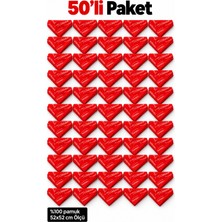 Herşey Nota 50’li Paket Kırmızı Atatürk Imzalı %100 Pamuk Fular Bandana 52X52 cm Tören Etkinlik
