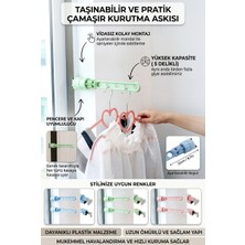 Safestore Pencere ve Kapı Çerçevesi Sıkıştırmalı Çamaşır Askısı - 5 Delikli Taşınabilir Seyahat Elbise Askılığı