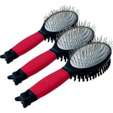 Kawin Ferplast Gro 5928 Çift Taraflı Oval Fırça/m, Red, Double (3 Paketi)