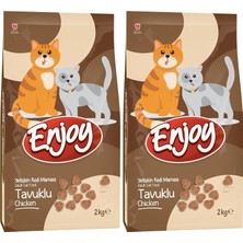 Kawin Enjoy Tavuklu Yetişkin Kedi Maması 2 kg (2 Paketi)