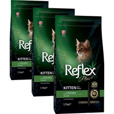 Kawin Ref Lex Plus Tavuk Etli Yavru Kedi Maması 1.5 kg (3 Paketi)