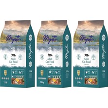 Kawin Mystic Az Tahıllı Yetişkin Kedi Maması Tavuklu 1,5 kg (3 Paketi)