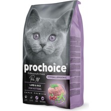 Kawin Prochoice Pro 38, Yavru Kediler Için, Hipoalerjenik, Kuzu Etli ve Pirinçli Kuru Mama, 2 kg