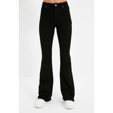 Geenz Manifacture Kadın Siyah Likralı Ispanyol Süper Yüksek Bel Jeans Pantolon