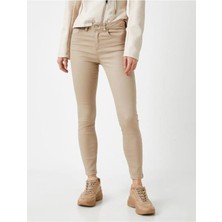 Geenz Manifacture Kadın Bej Ngbutika Full Likralı Yüksek Bel Skinny Jean Pantolon (Toparlayıcı)