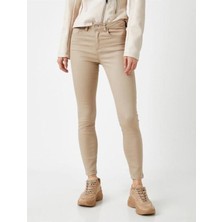 Geenz Manifacture Kadın Bej Ngbutika Full Likralı Yüksek Bel Skinny Jean Pantolon (Toparlayıcı)