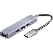 Meks Gri Renkli 4 Port USB 3.0 Hub 5 Gbps Veri Aktarımı