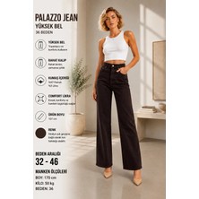 Geenz Manifacture Acıkahve Palazzo Yüksek Bel Bol Paça Pantolon