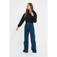 Geenz Manifacture Medusa Füme Power Likralı Süper Yüksek Bel Salaş Jeans Palazzo Pantolon