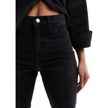 Geenz Manifacture Akordion Yüksek Bel Likralı Mom Jeans Dar Paça Kot Pantolon