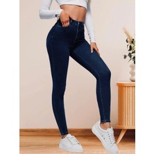 Geenz Manifacture Elite Lacivert Yüksek Bel Toparlayıcı Dar Paça Skinny Power Likralı Kot Pantalon