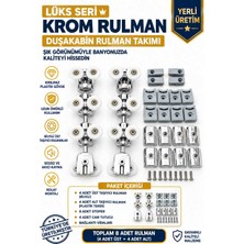 Plutus Yapı Duşakabin Tekerleği Parlak Krom Rulman Takımı 4 Alt 4 Üst (1 Takım)