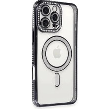 Meks Apple Iphone 16 Pro Kılıf Joke Simli Magneticsafe Kılıf - Siyah