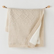 Marvielle AC24337 Triko Bebe Battaniye 95X85 Beige Melange - Bebek & Çocuk Battaniyesi