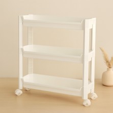 Svoria Store 3 Katlı Tekerlekli Sepet Organizer Raf