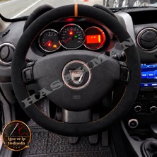 Hasakman Dacia Dokker Dikme Direksiyon Kılıfı Full Alcantara Süet Taba Yüzük ve Taba Dikiş 2012-2016